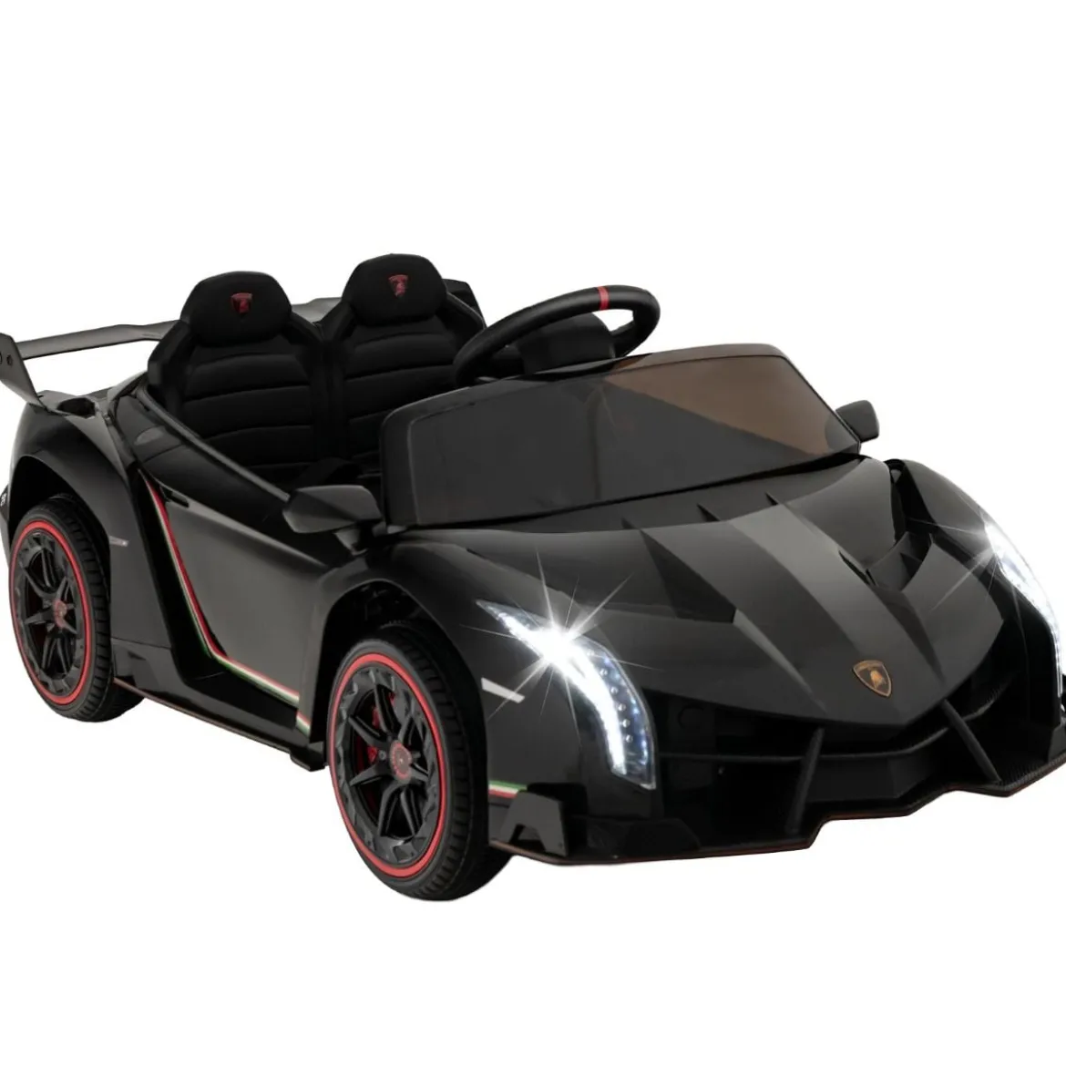 Kinder Lamborghini Elektroauto mit Fernbedienung & LED Scheinwerfer & Hupe & Musik Kinderfahrzeug