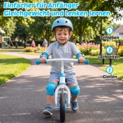 Kinderlaufrad mit Höhenverstellbarem Lenker für Kinder ab 3 Jahren Tragkraft 20 kg Blau