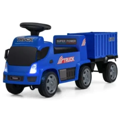 Kinder LKW mit Anhänger & Lenkrad & Musik für Kinder von 18–36 Monaten Blau