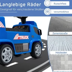 Kinder LKW mit Anhänger & Lenkrad & Musik für Kinder von 18–36 Monaten Blau
