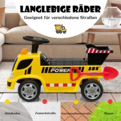 Kinder LKW mit Kippeimer & abnehmbarer Schaufel für Kinder im Alter von 18–36 M. Gelb