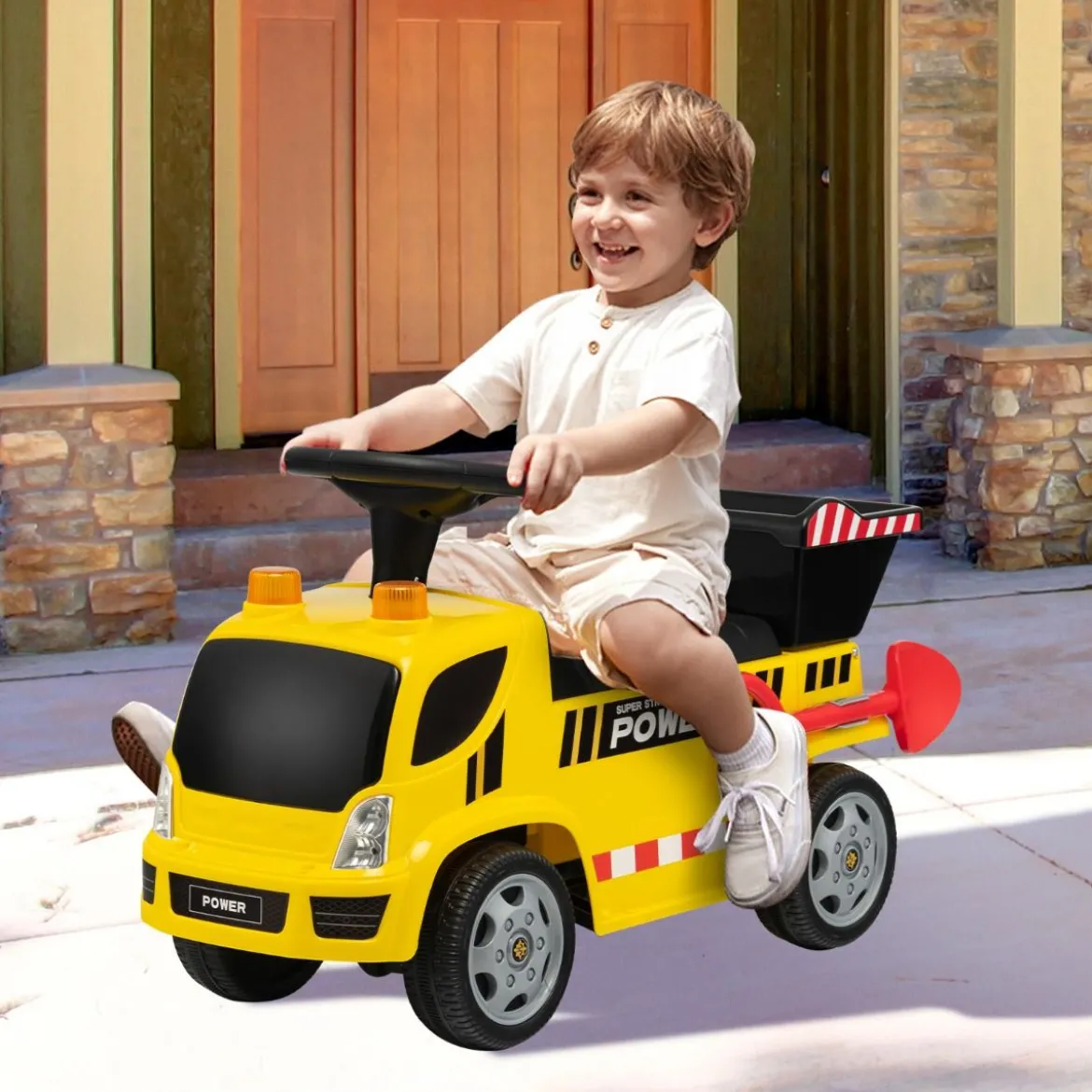 Kinder LKW mit Kippeimer & abnehmbarer Schaufel für Kinder im Alter von 18–36 M. Gelb
