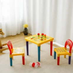 Kindermöbel 3 tlg. Kindersitzgruppe inkl.Kinderstuhl und Tisch Farbig
