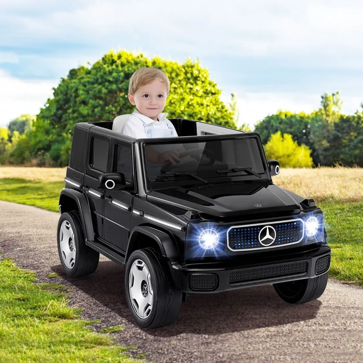Kinder Mercedes-Benz Elektroauto mit 2,4G Fernbedienung & Scheinwerfer 12V Elektrofahrzeug