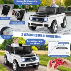 Kinder Mercedes-Benz Elektroauto mit 2,4G Fernbedienung & Scheinwerfer 12V Elektrofahrzeug