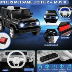 Kinder Mercedes-Benz Elektroauto mit 2,4G Fernbedienung & Scheinwerfer 12V Elektrofahrzeug