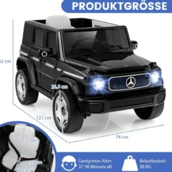 Kinder Mercedes-Benz Elektroauto mit 2,4G Fernbedienung & Scheinwerfer 12V Elektrofahrzeug