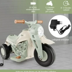 Kinder Motorrad mit Seifenblasenmaschine & Musik & LED Scheinwerfer Kindermotorrad Beige