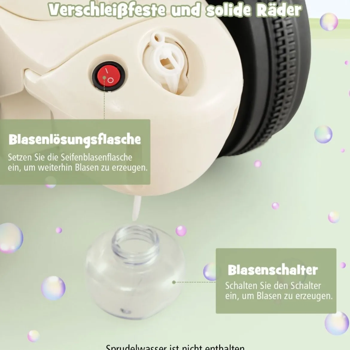 Kinder Motorrad mit Seifenblasenmaschine & Musik & LED Scheinwerfer Kindermotorrad Beige