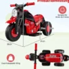 Kinder Motorrad mit Seifenblasenmaschine & Musik & LED Scheinwerfer Kindermotorrad Rot