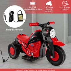 Kinder Motorrad mit Seifenblasenmaschine & Musik & LED Scheinwerfer Kindermotorrad Rot