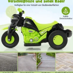 Kinder Motorrad mit Seifenblasenmaschine & Musik & LED Scheinwerfer Kindermotorrad Grün