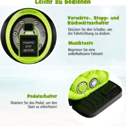 Kinder Motorrad mit Seifenblasenmaschine & Musik & LED Scheinwerfer Kindermotorrad Grün