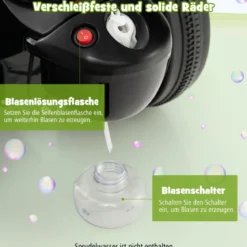 Kinder Motorrad mit Seifenblasenmaschine & Musik & LED Scheinwerfer Kindermotorrad Grün