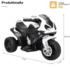 Kindermotorrad 6v Kinderfahrzeug 6v Kinderfahrzeug mit Musik 66 x 37 x 44,5 cm Schwarz + Weiß