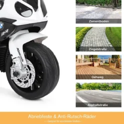 Kindermotorrad 6v Kinderfahrzeug 6v Kinderfahrzeug mit Musik 66 x 37 x 44,5 cm Schwarz + Weiß