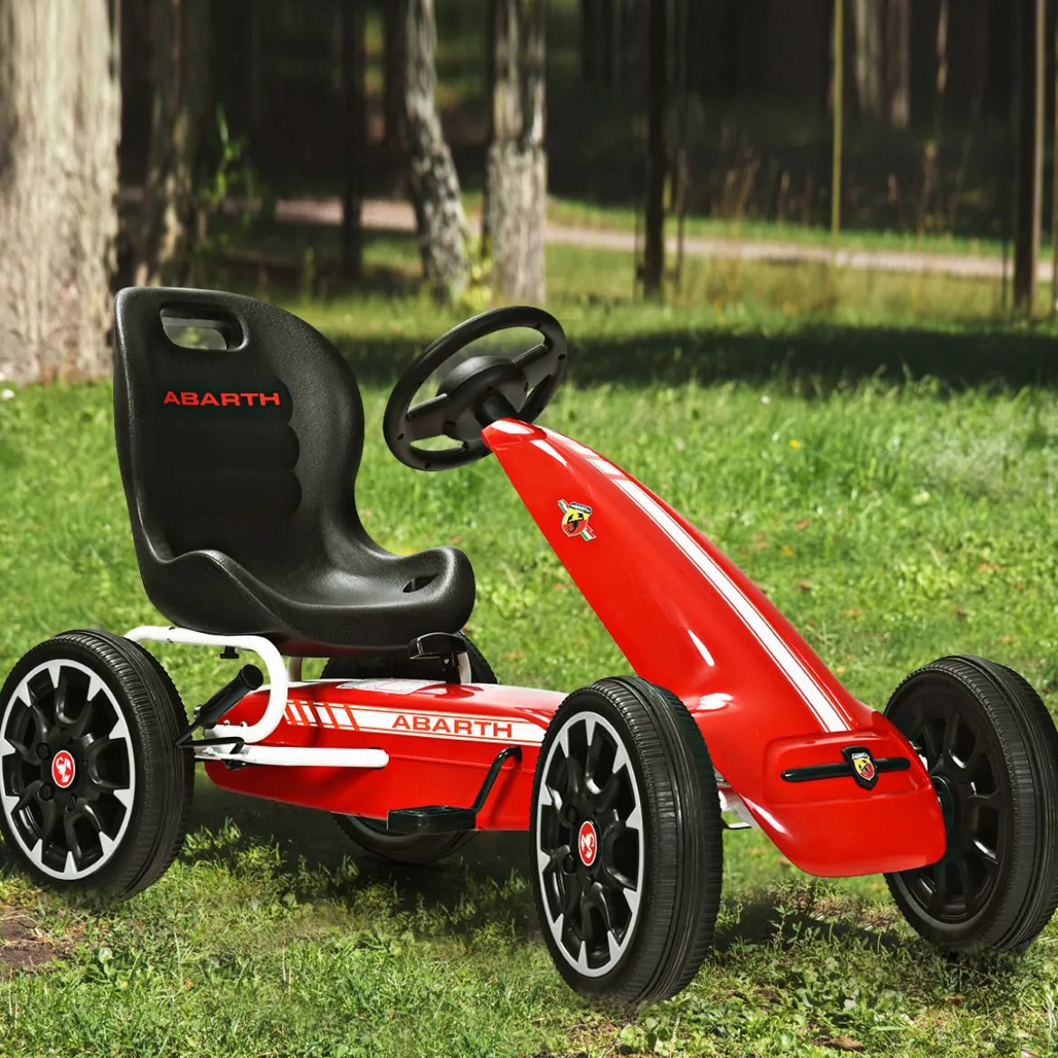 Kinder Pedal Go Kart Gokart mit verstellbarem Sitz Tretauto Pedal Gokart Tretfahrzeug Kinderfahrzeug für Kinder Rot