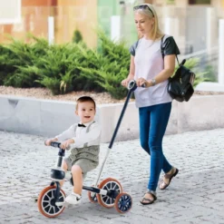 Kinderrad 4-in-1-Vorschulrad mit Eltern-Schiebegriff 37 x 72 x 101 cm Marine