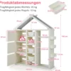 Kinderregal in Hausform mit Kleiderstange Kinder Bücherregal Spielzeugregal mit Regalen Weiß