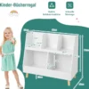 Kinderregal mit 5 offenen Fächern Bücherregal Kinder Kinderzimmerregal mit Massivholzbeinen Weiß