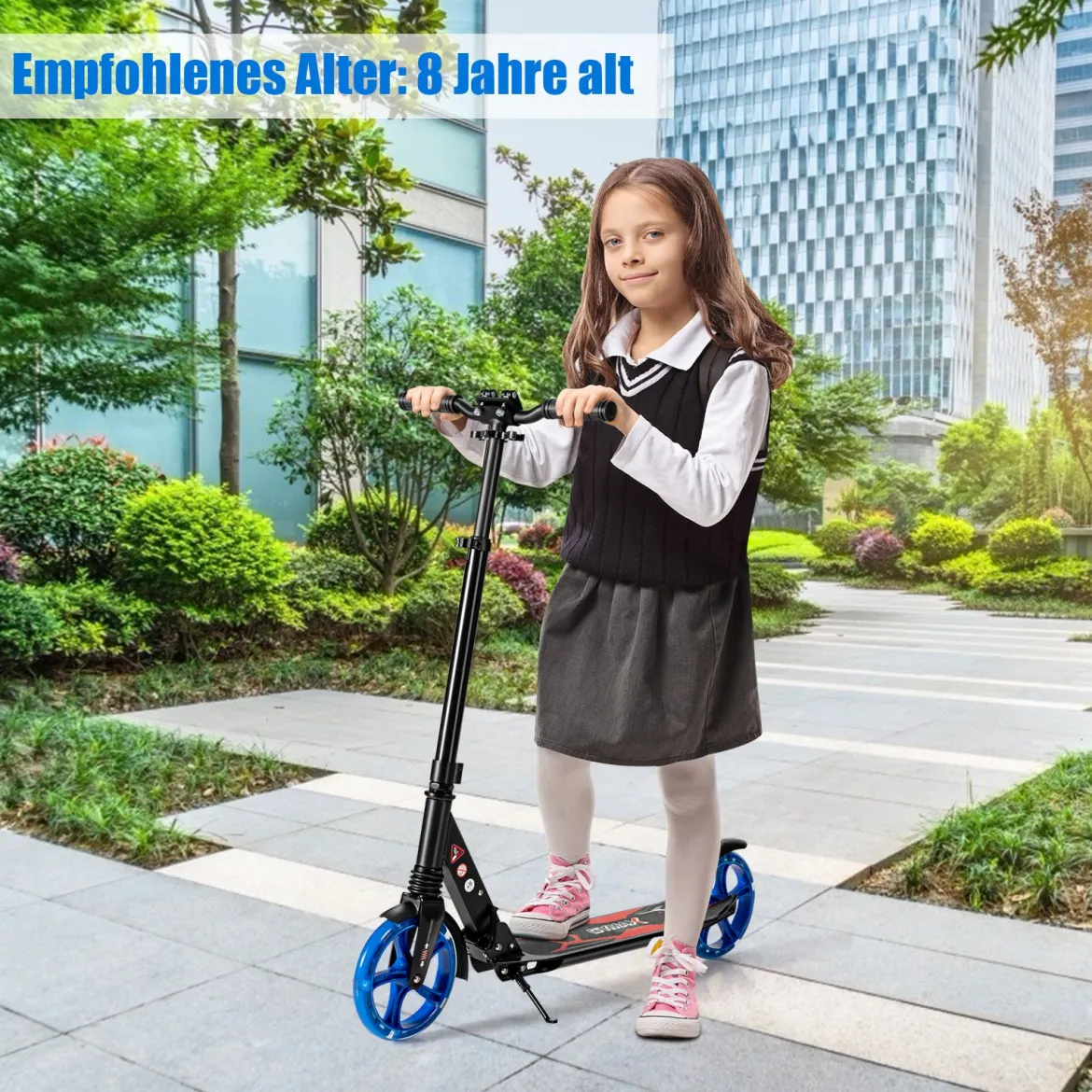 Kinder Roller klappbar mit Leuchten Scooter höhenverstellbar mit Tragegurt