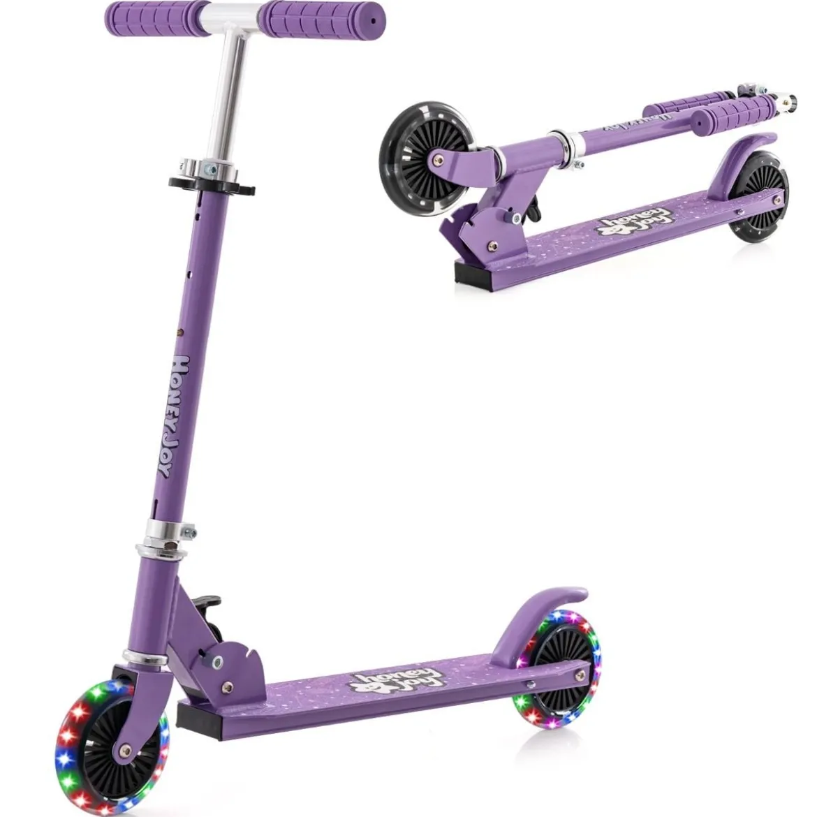 Kinder Roller Scooter mit LED-Räder & Klappbar Lenker Höhenverstellbar Tretroller Kinderroller