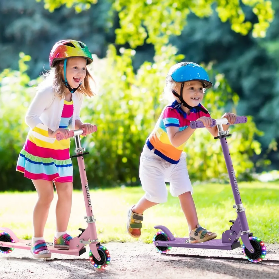 Kinder Roller Scooter mit LED-Räder & Klappbar Lenker Höhenverstellbar Tretroller Kinderroller