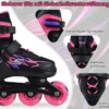 Kinder Rollschuhe 4 Größen Verstellbar Inline Roller Skates mit leuchtenden Rädern Rosa S (EU 30-33)