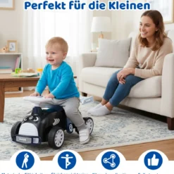 Kinder Rutschauto Fuß-zum-Boden Rutschfahrzeug mit Musik & Stauraum unter dem Sitz Kinderfahrzeug Shark