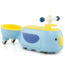 Kinder Rutschauto mit Anhänger & Licht & Stauraum unter dem Sitz Bodenrutscher Blau