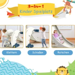 Kinder Rutsche mit Basketballkorb Rutschbahn klappbar Kinderrutsche Gartenrutsch