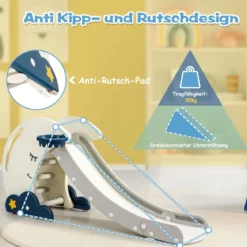 Kinder Rutsche mit Basketballkorb Rutschbahn klappbar Kinderrutsche Gartenrutsch