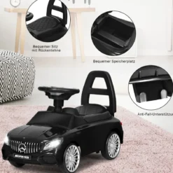 Kinder Rutsch- und Schiebe- Auto Lizenziertes Mercedes Benz Aufsitzauto 68 x 31,5 x 42,5 cm Schwarz