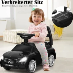 Kinder Rutsch- und Schiebe- Auto Lizenziertes Mercedes Benz Aufsitzauto 68 x 31,5 x 42,5 cm Schwarz