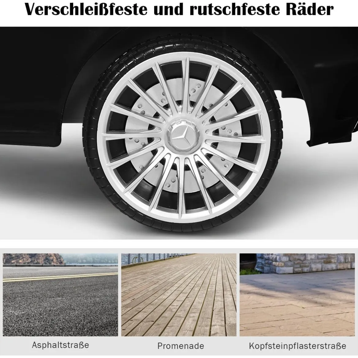 Kinder Rutsch- und Schiebe- Auto Lizenziertes Mercedes Benz Aufsitzauto 68 x 31,5 x 42,5 cm Schwarz
