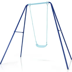 Kinderschaukel mit Gestell Outdoor-Kinderschaukel Robuste Schaukel mit stabilem A-förmigen Rahmen Blau