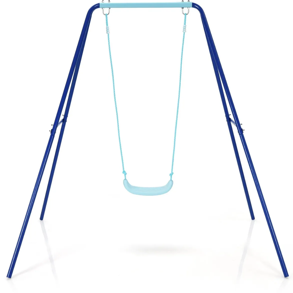 Kinderschaukel mit Gestell Outdoor-Kinderschaukel Robuste Schaukel mit stabilem A-förmigen Rahmen Blau