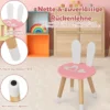 Kinder Schminktisch mit Hocker Prinzessin Schminkkommode 60 x 34 x 103 cm Rosa + Weiß