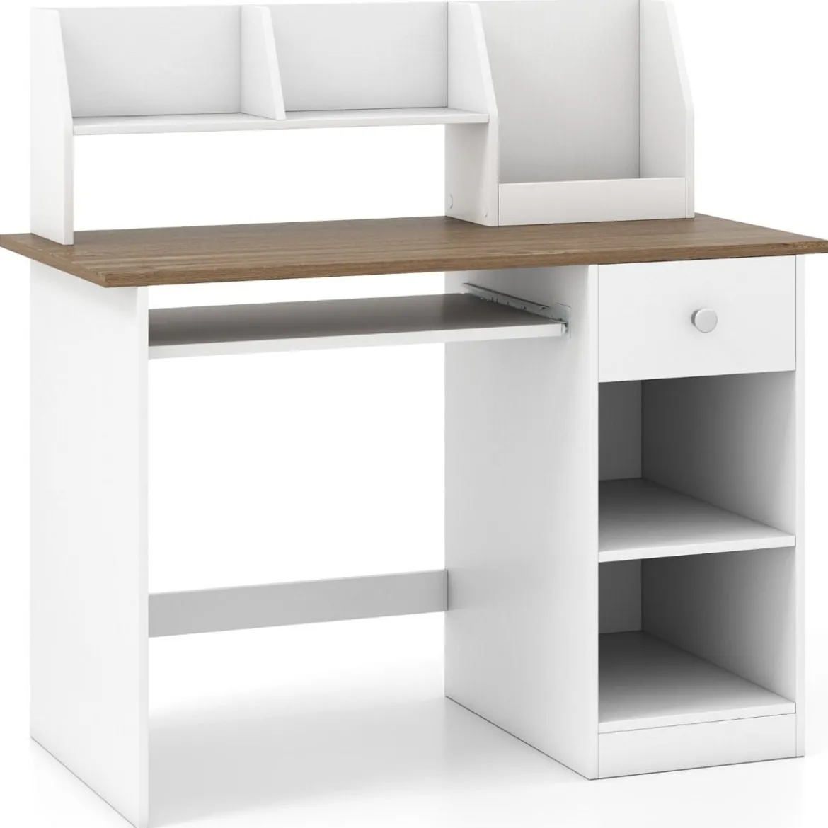 Kinderschreibtisch aus Holz Schülerschreibtisch mit Ablage Kindertisch 100kg belastbar 90 x 45 x 90 cm Natur