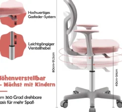 Kinderschreibtisch höhenverstellbar Schülerschreibtisch mit Kinder Schreibtischstuhl für 3-10 J. Kinder