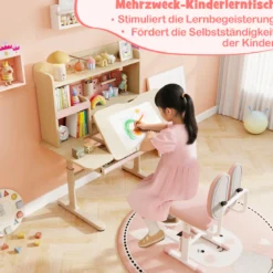 Kinderschreibtisch mit Kinderstuhl Schülerschreibtisch ergonomischer Kinderschreibtischstuhl