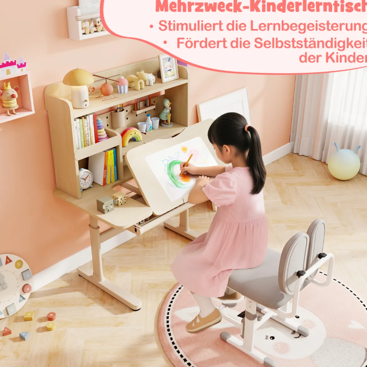 Kinderschreibtisch mit Kinderstuhl Schülerschreibtisch ergonomischer Kinderschreibtischstuhl