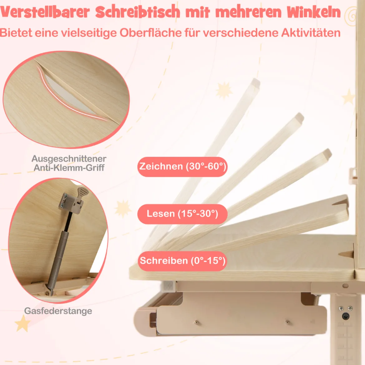 Kinderschreibtisch mit Kinderstuhl Schülerschreibtisch ergonomischer Kinderschreibtischstuhl