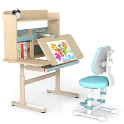 Kinderschreibtisch mit Kinderstuhl Schülerschreibtisch ergonomischer Kinderschreibtischstuhl