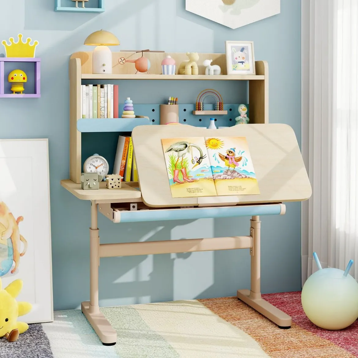 Kinderschreibtisch mit Kinderstuhl Schülerschreibtisch ergonomischer Kinderschreibtischstuhl
