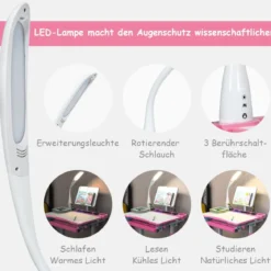 Kinderschreibtisch Neigungsverstellbar Schülerschreibtisch mit Lampe und Stuhl Farbewahl