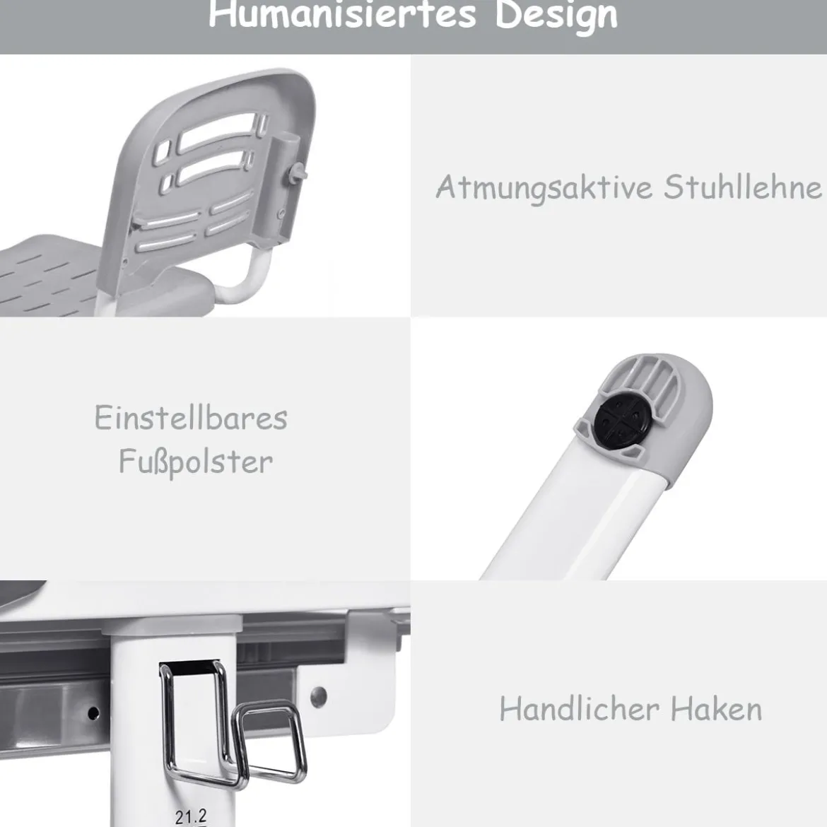 Kinderschreibtisch Neigungsverstellbar Schülerschreibtisch mit Lampe und Stuhl Farbewahl