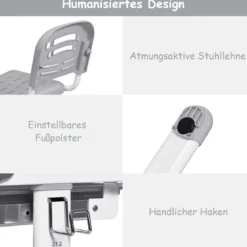 Kinderschreibtisch Neigungsverstellbar Schülerschreibtisch mit Lampe und Stuhl Farbewahl