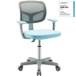 Kinder-Schreibtischstuhl Kinder-Computerstuhl mit Einstellbarer Höhe Blau/Violett/Türkis/Rosa/Lila/Grün