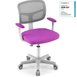 Kinder-Schreibtischstuhl Kinder-Computerstuhl mit Einstellbarer Höhe Blau/Violett/Türkis/Rosa/Lila/Grün